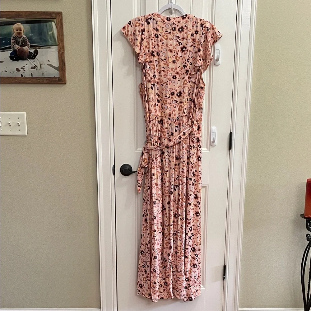 Sofia by Sofia Vergara Peach Floral Maxi Full Wrap Dress - Picture 6 of 9